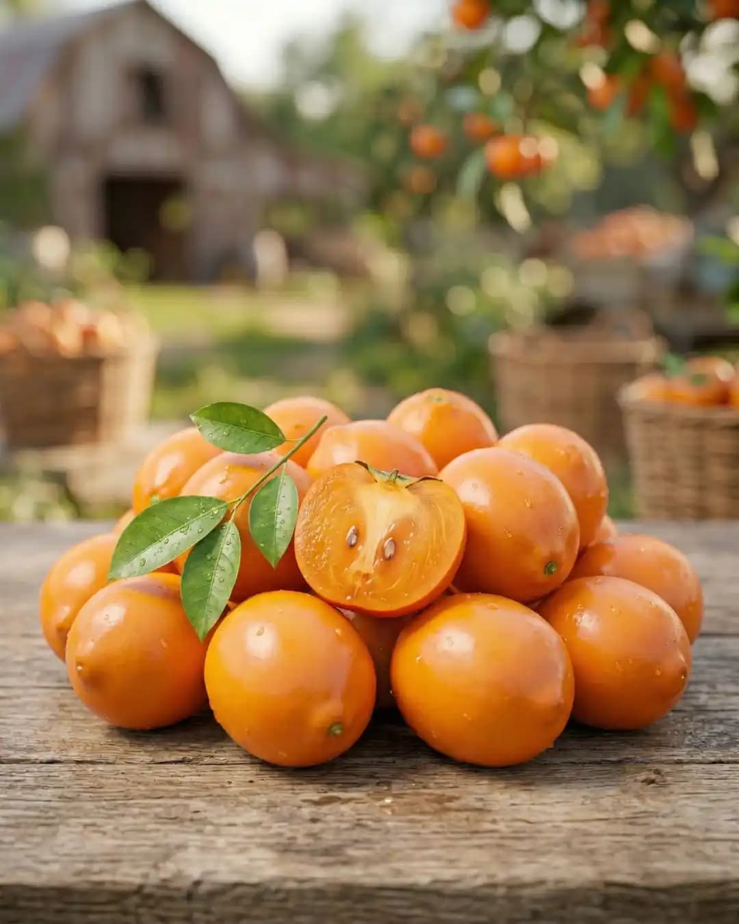 Fresh Persimmon, fresh fresh fruits