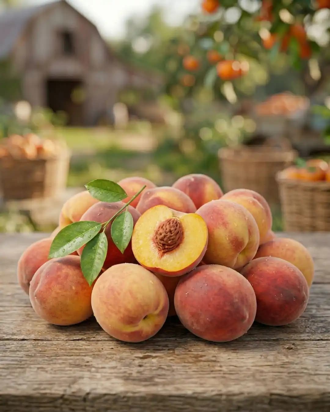 Peaches, fresh fresh fruits
