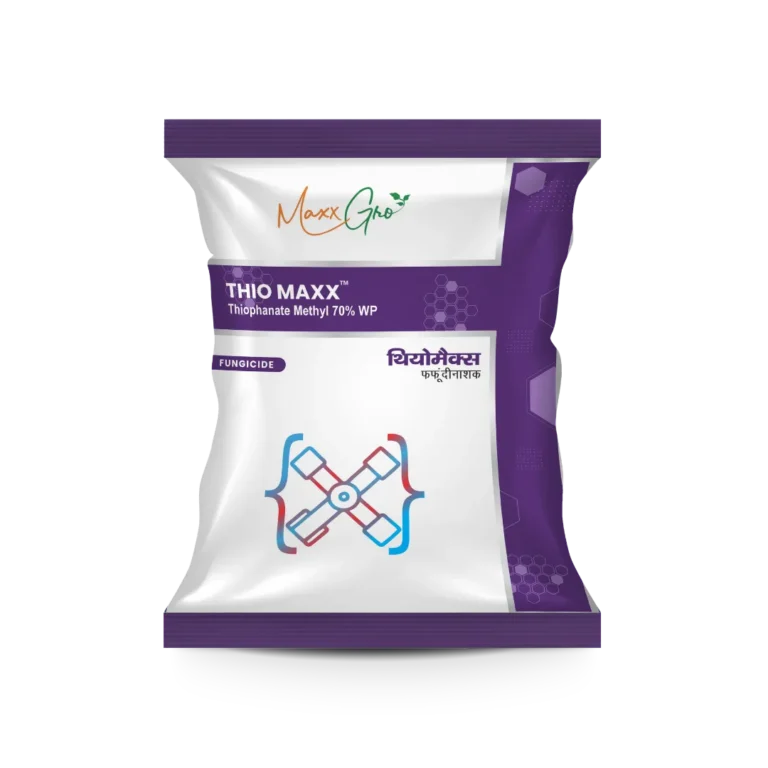 Thio Maxx Thiophanate Methyl 70% WP fungicide pouch pack by MaxxGro Agrology Limited