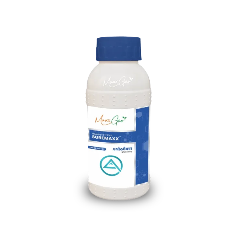 Suremaxx Imidacloprid 17.8% SL insecticide bottle pack by MaxxGro Agrology Limited