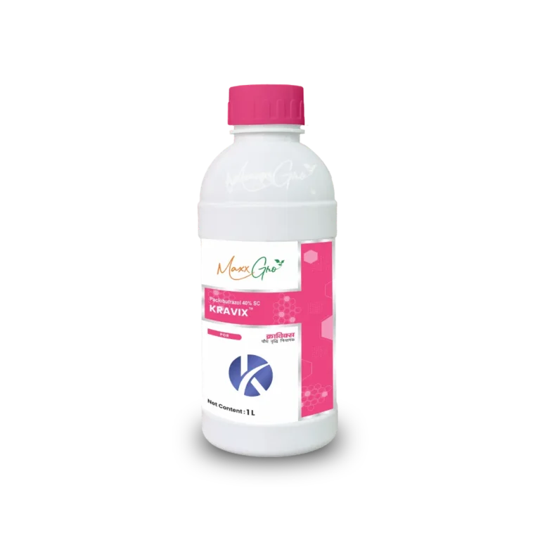 Kravix Paclobutrazol 40% SC plant growth regulator bottle pack by MaxxGro Agrology Limited