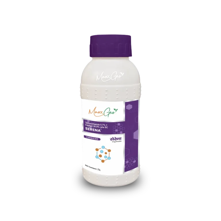 Serena Tebuconazole 6.7% + Captan 26.9% SC fungicide bottle pack by MaxxGro Agrology Limited