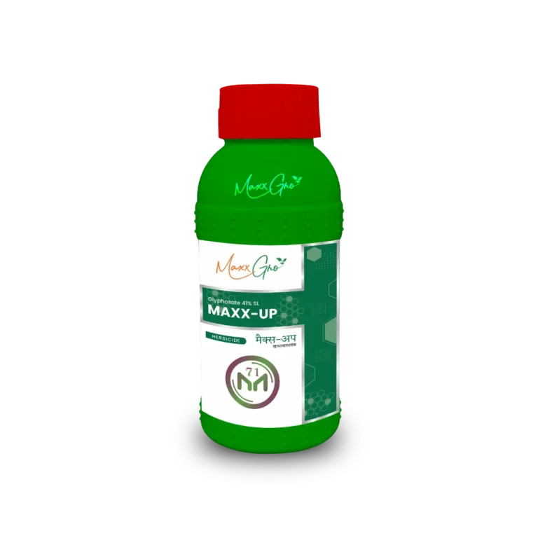 Maxx-up Glyphosate 41% SL herbicide bottle pack by MaxxGro Agrology Limited