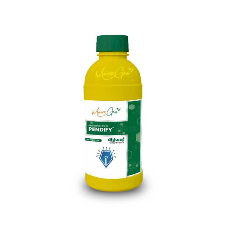 Pendify Pendimethalin 30% EC herbicide bottle pack by MaxxGro Agrology Limited