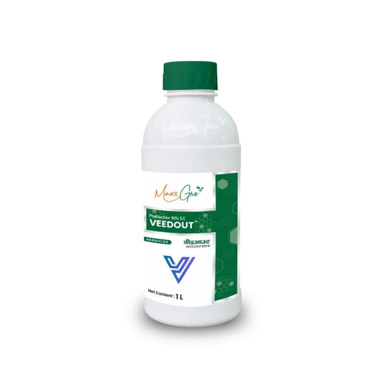 Veedout Pretilachlor 50% EC herbicide 1L bottle pack by MaxxGro Agrology Limited