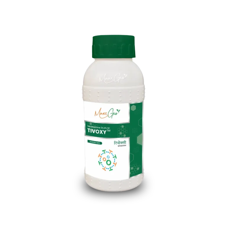 Tivoxy Tembotrione 34.4% SC herbicide bottle pack by MaxxGro Agrology Limited