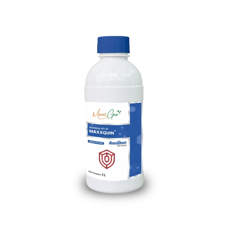 Maxxquin Quinalphos 25% EC insecticide 1L bottle pack by MaxxGro Agrology Limited