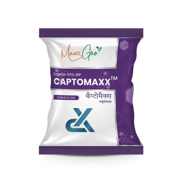 Captomaxx Captan 50% WP fungicide pouch pack by MaxxGro Agrology Limited