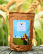 The Deep Soil Foxtail Millet Flour in a brown pouch featuring an illustration of a woman and the 'Made in Bharat' label.
