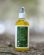 The Deep Soil Cold-Pressed Hemp Oil bottle back view showing Nutritive Value label and Made in Bharat logo