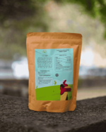 The Deep Soil Maize Flour Makki Ka Atta package back view with nutritional facts on stone surface