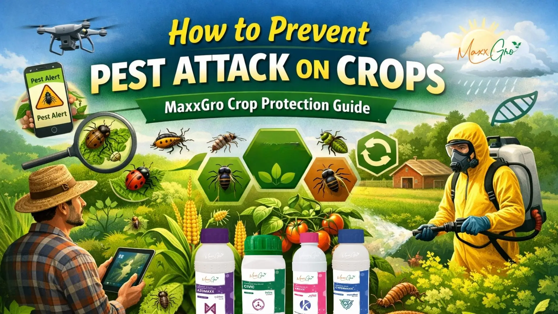 How to prevent pest attack on crops using integrated pest management and agrochemical solutions by MaxxGro Agrology