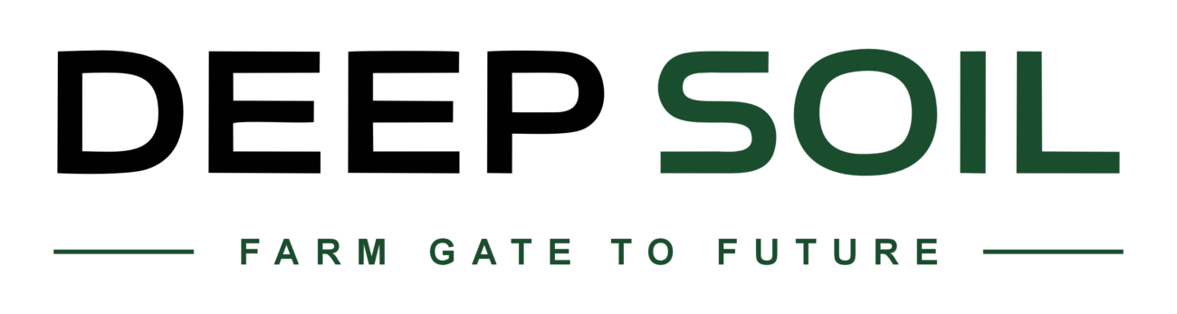 Official logo for Deep Soil, featuring the slogan "Farm Gate to Future" in dark green and black text.