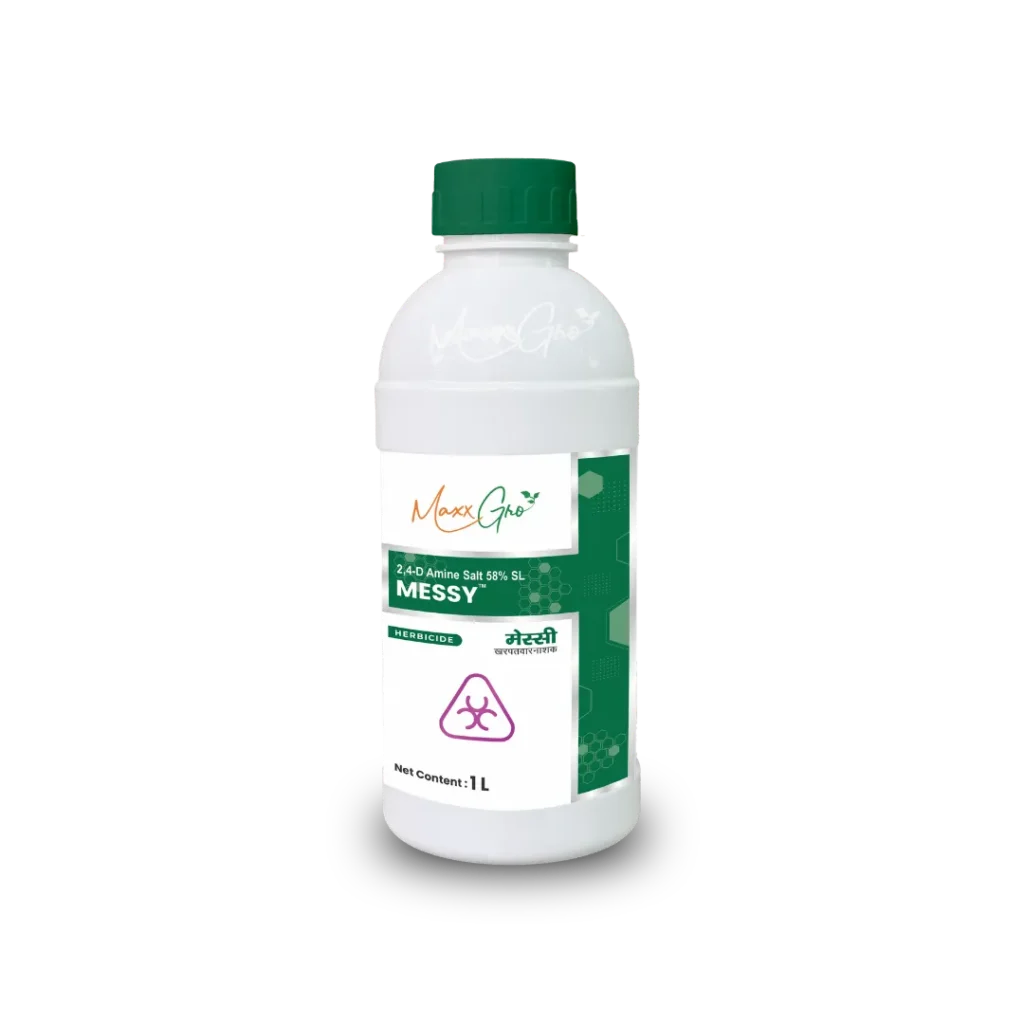 Messy 2,4-D Amine Salt 58% SL herbicide 1L bottle pack by MaxxGro Agrology Limited