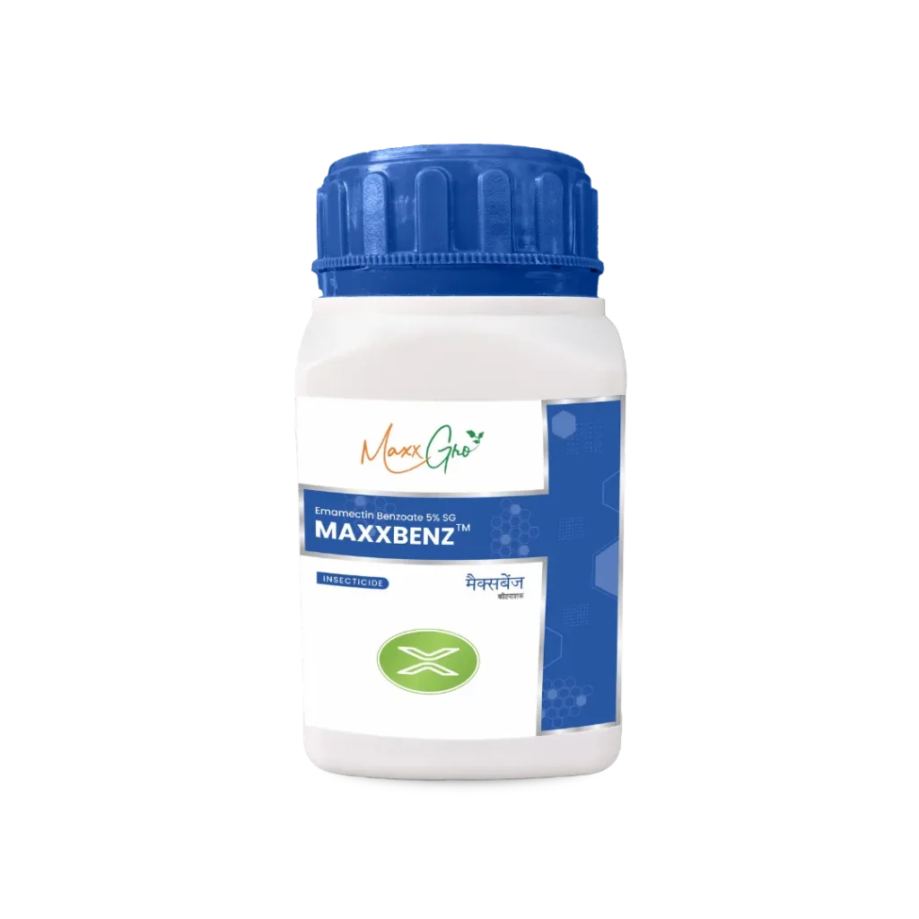 Maxxbenz Emamectin Benzoate 5% SG insecticide jar pack by MaxxGro Agrology Limited