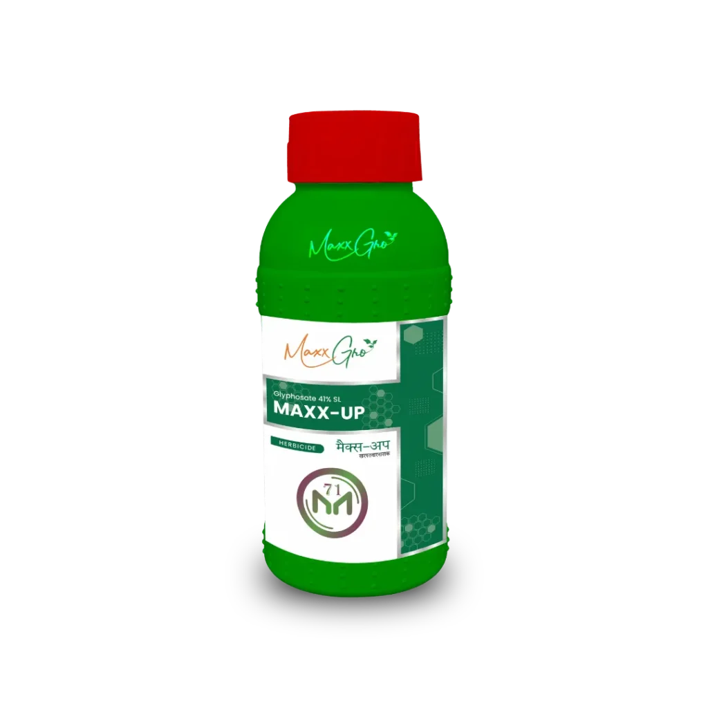 Maxx-up Glyphosate 41% SL herbicide bottle pack by MaxxGro Agrology Limited