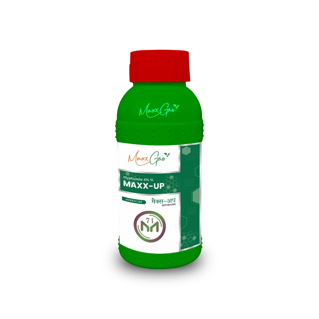 Maxx-up Glyphosate 41% SL herbicide bottle pack by MaxxGro Agrology Limited