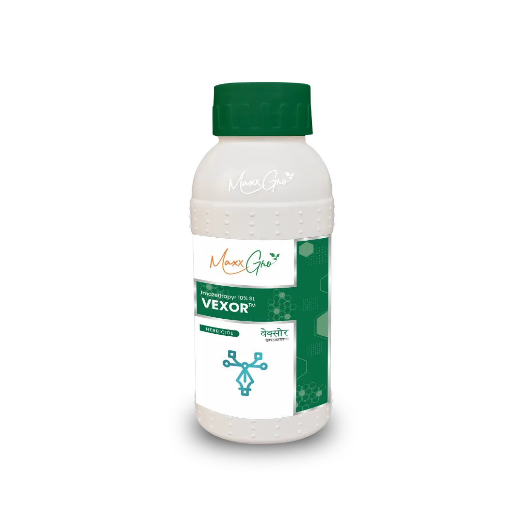 Vexor Imazethapyr 10% SL herbicide bottle pack by MaxxGro Agrology Limited
