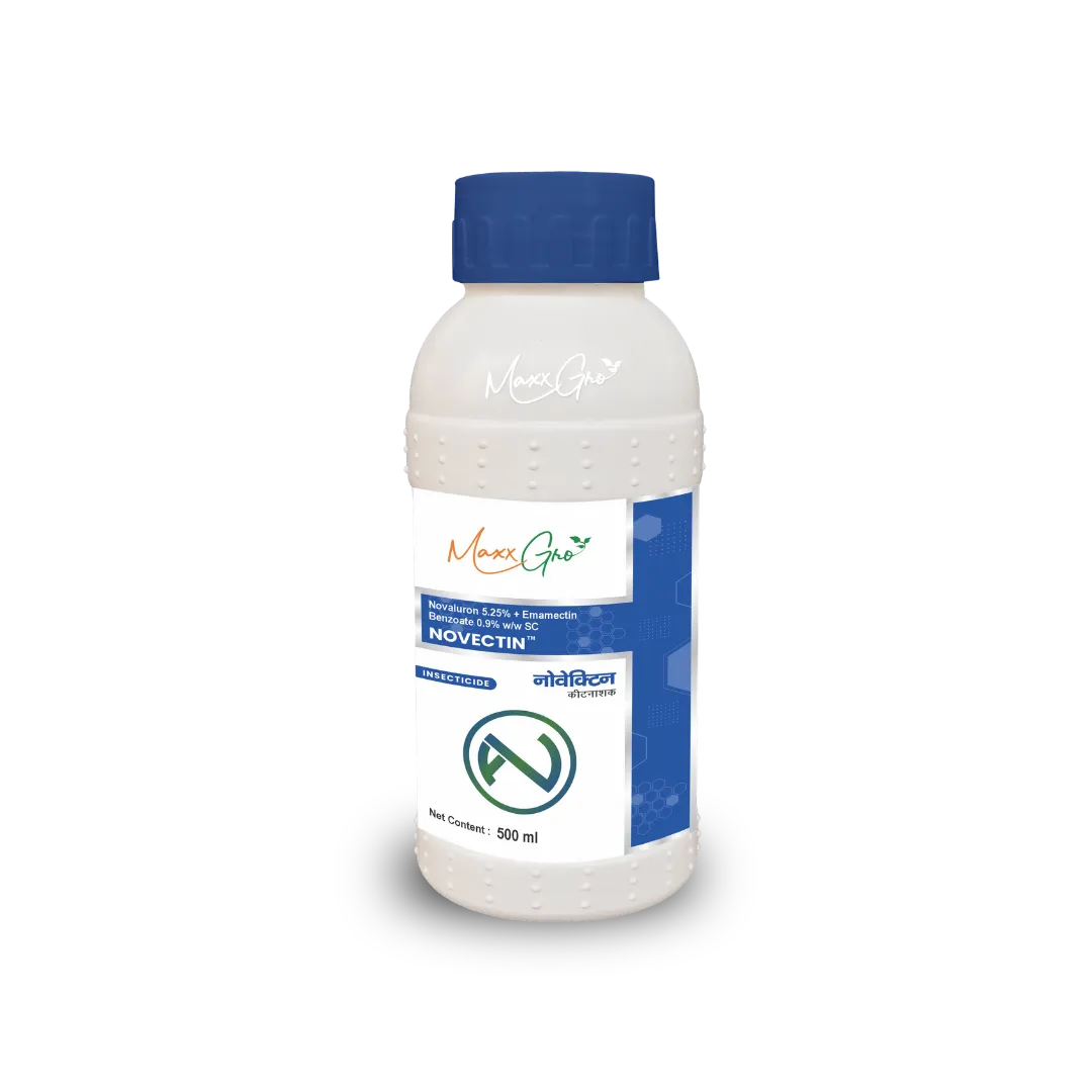 Novectin Novaluron 5.25% + Emamectin Benzoate 0.9% SC insecticide 500ml bottle pack by MaxxGro Agrology Limited
