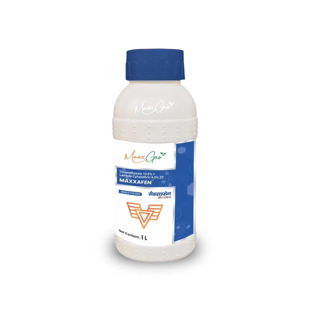 Maxxafen Thiamethoxam 12.6% + Lambda-Cyhalothrin 9.5% ZC insecticide 1L bottle pack by MaxxGro Agrology Limited