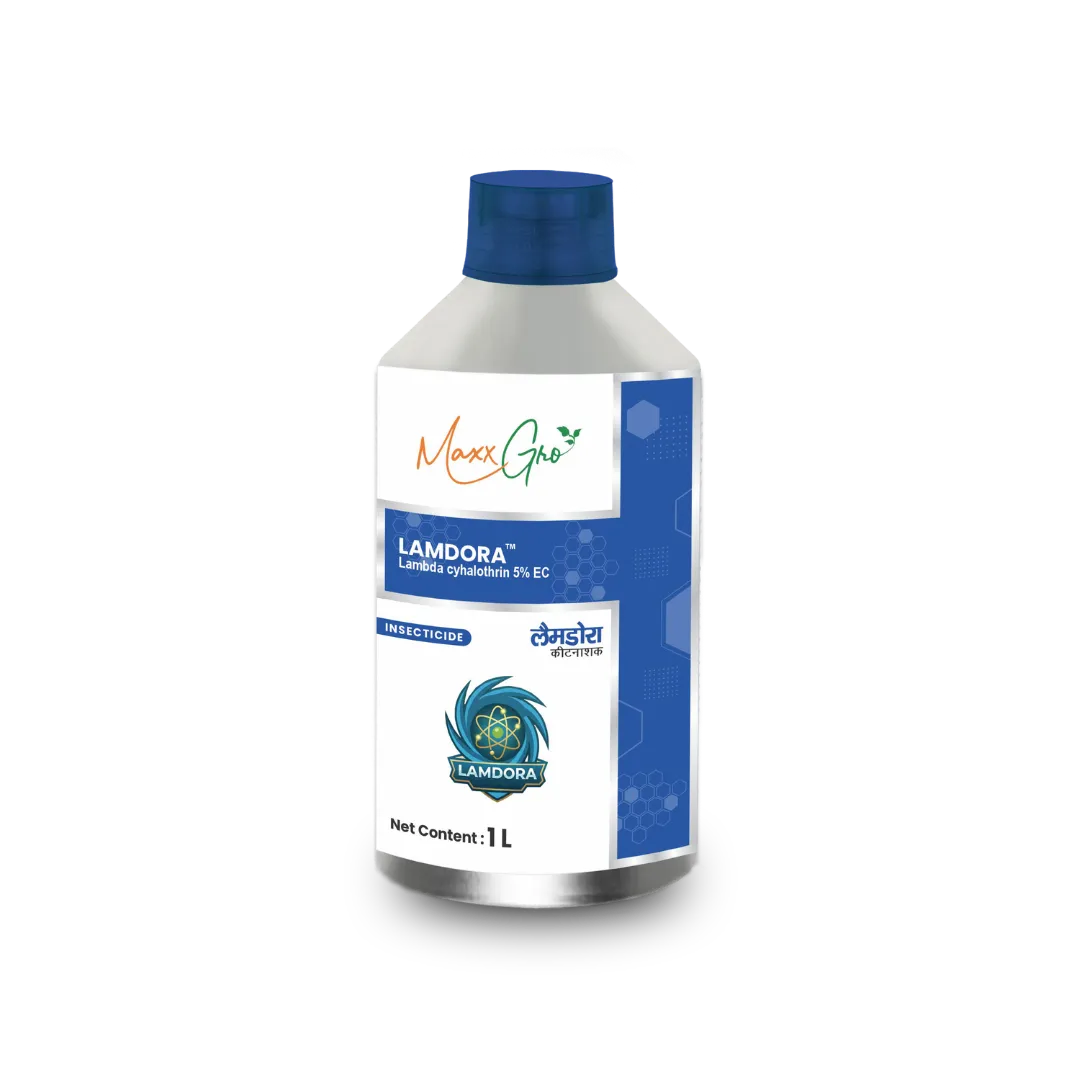 Lamdora Lambda-Cyhalothrin 5% EC insecticide bottle pack by MaxxGro Agrology Limited