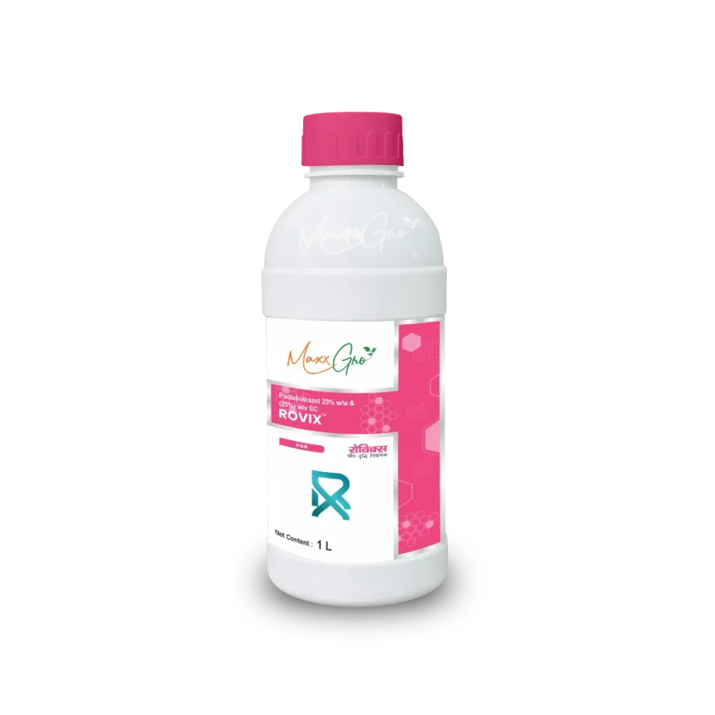 Rovix Paclobutrazol 23% SC plant growth regulator bottle pack by MaxxGro Agrology Limited