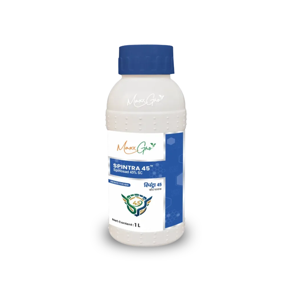Spintra 45 Spinosad 45% SC insecticide bottle pack by MaxxGro Agrology Limited